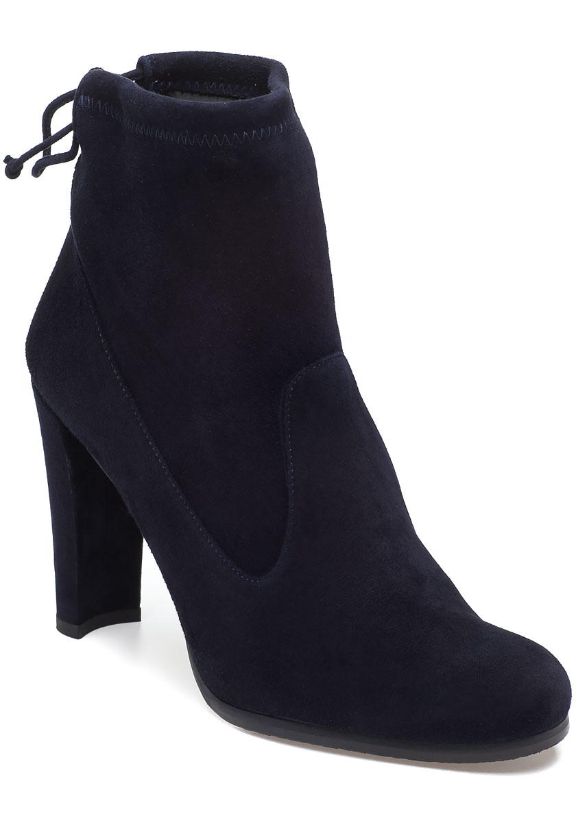 navy suede bootie