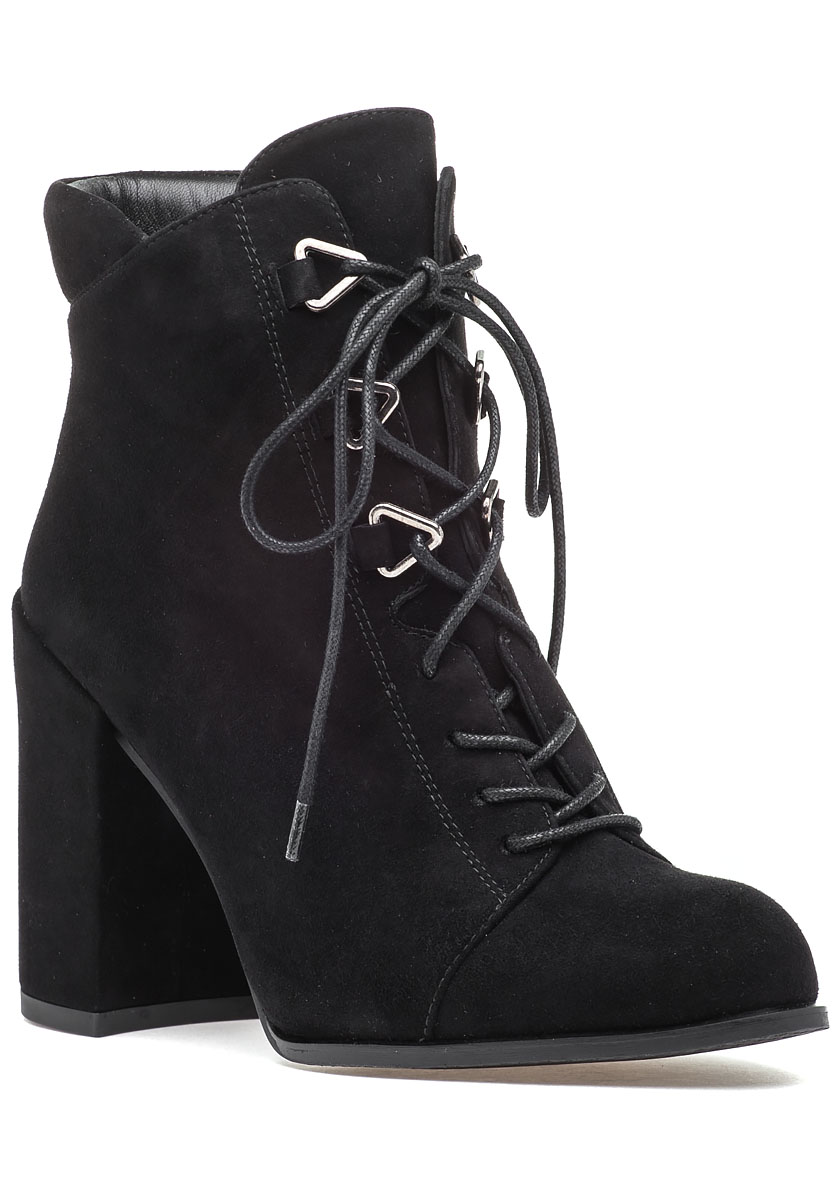 black suede booties lace up