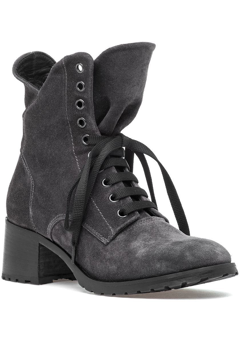 grey suede lace up boots