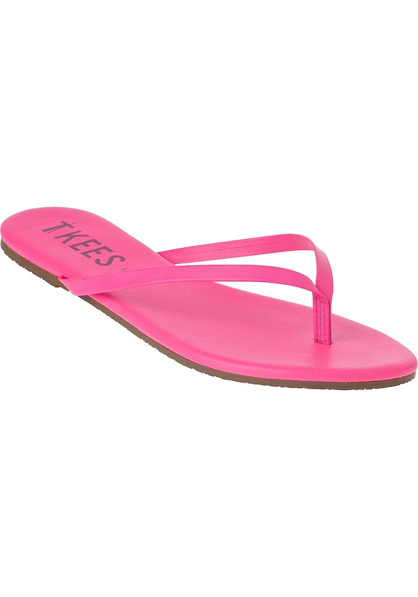 pink leather flip flops