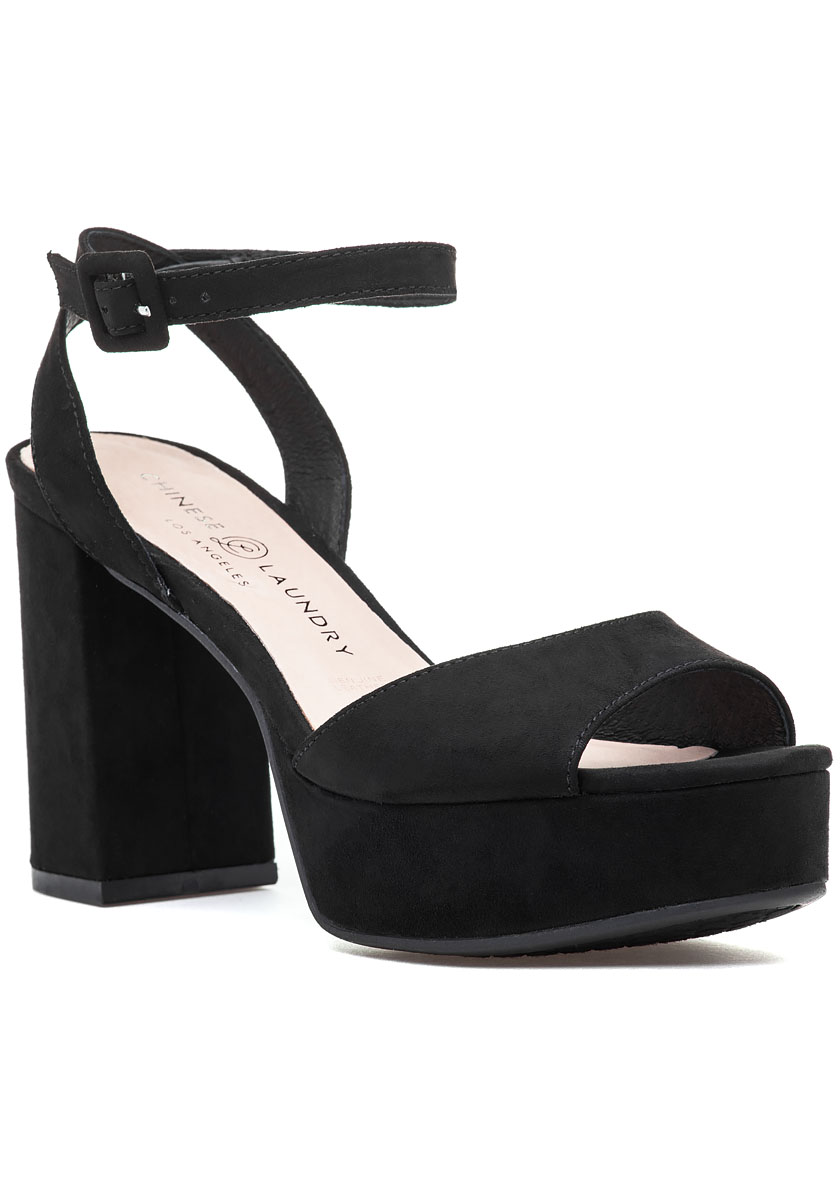 Chinese Laundry Theresa Sandal Black Microsuede