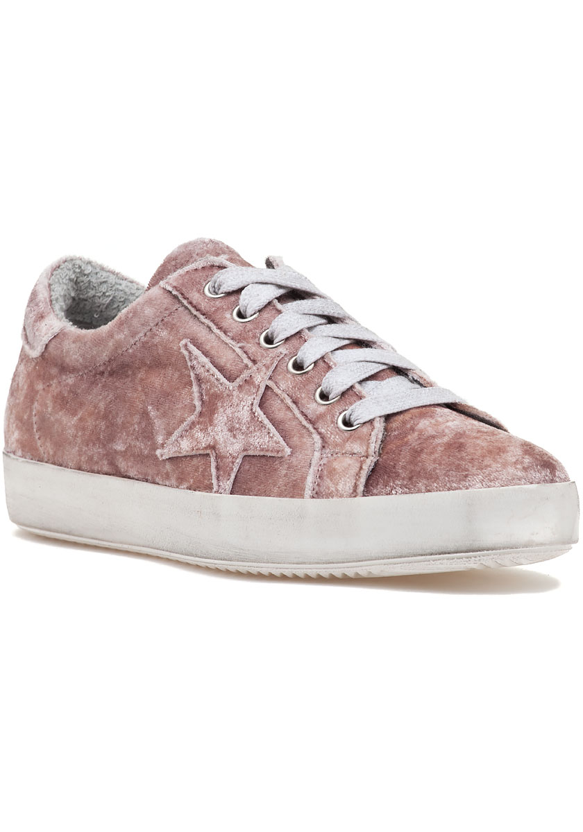 In 1769 Lace Up Sneaker Pink Velvet 