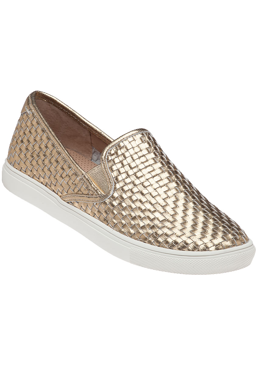 Calina Gold Leather Slip On - Jildor Shoes