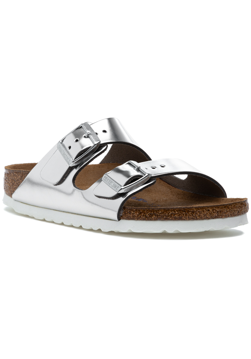 Arizona Soft Footbed Sandal Silver Leather