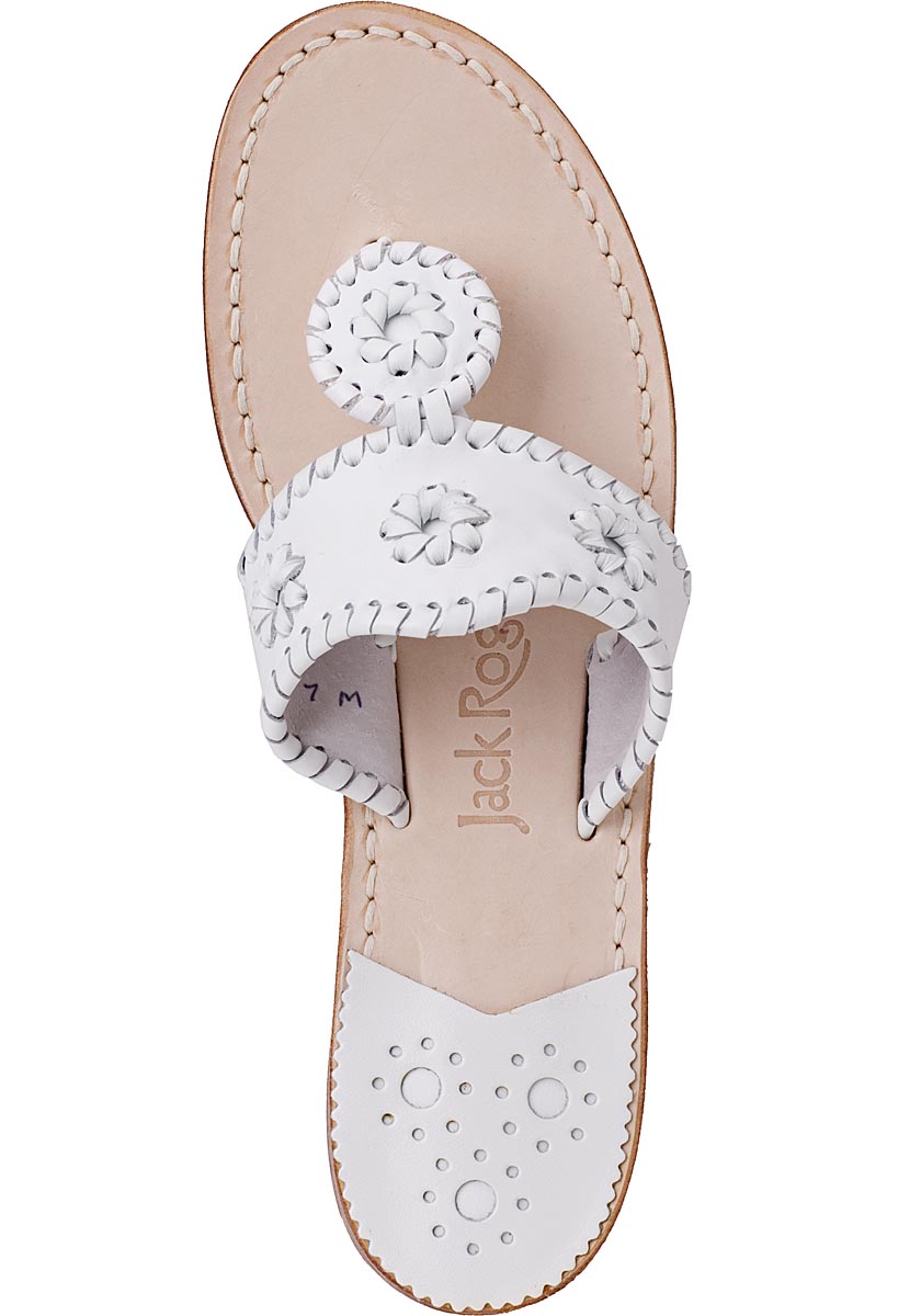Jack Rogers Palm Beach Thong Sandal White Leather