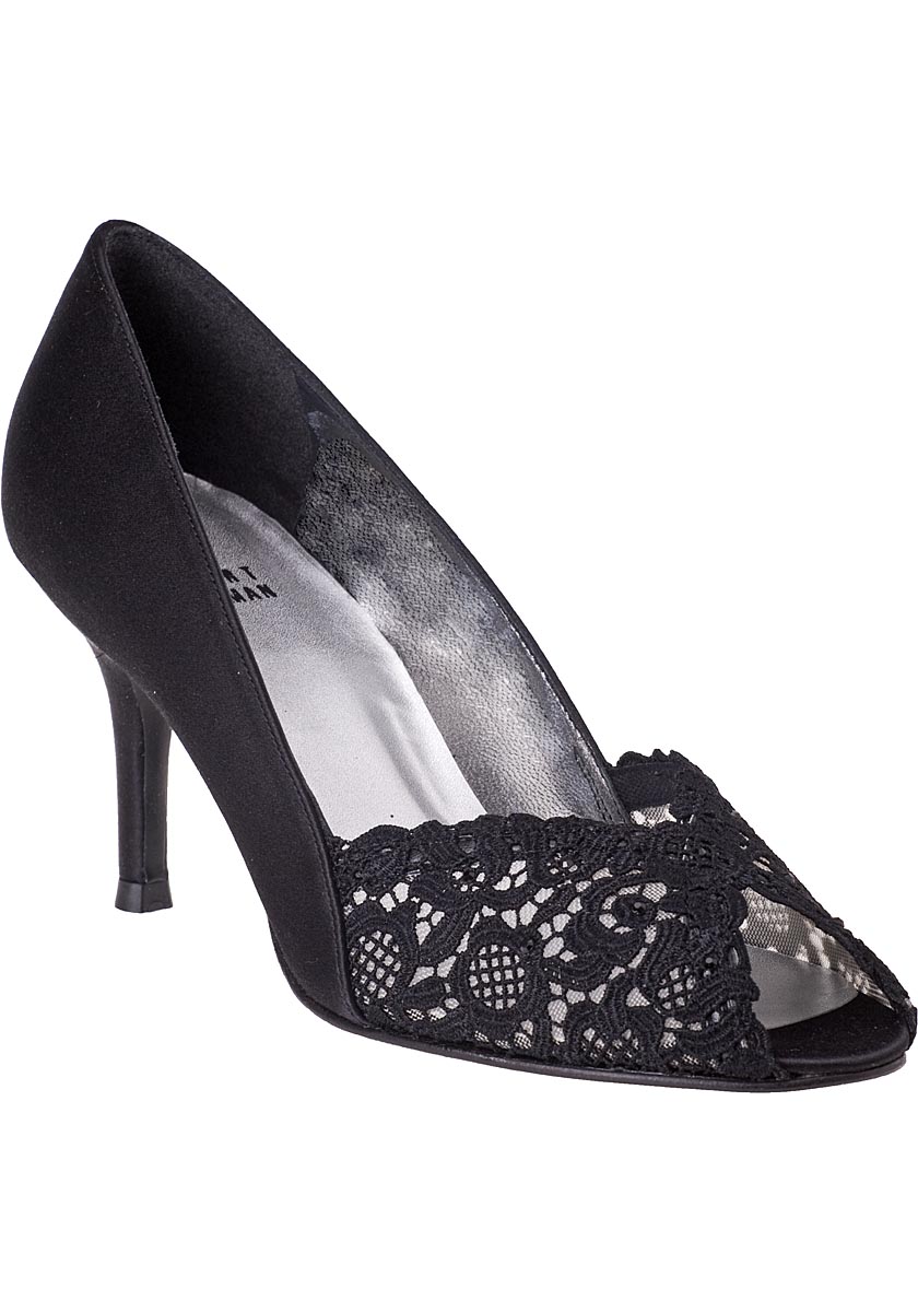 Chantelle Black Satin - Jildor Shoes