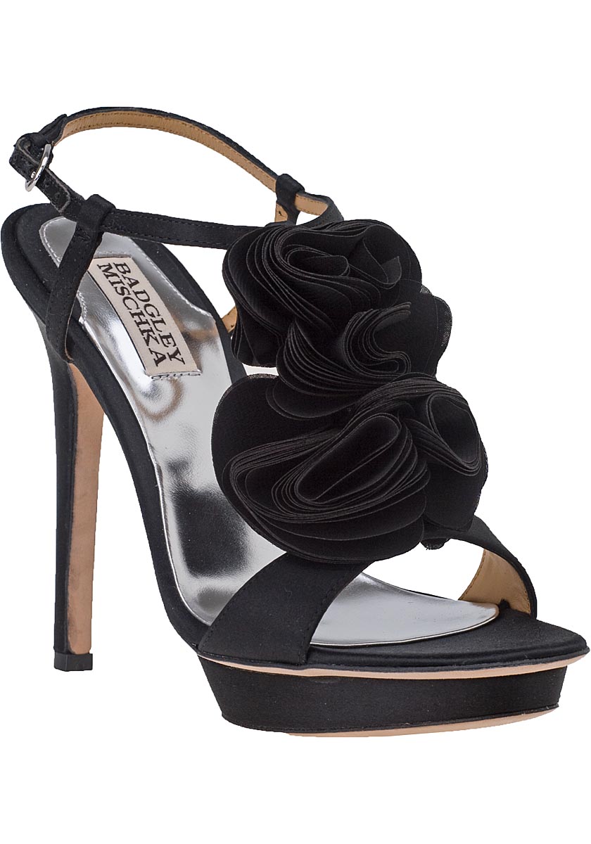 Randee Evening Sandal Black Satin 