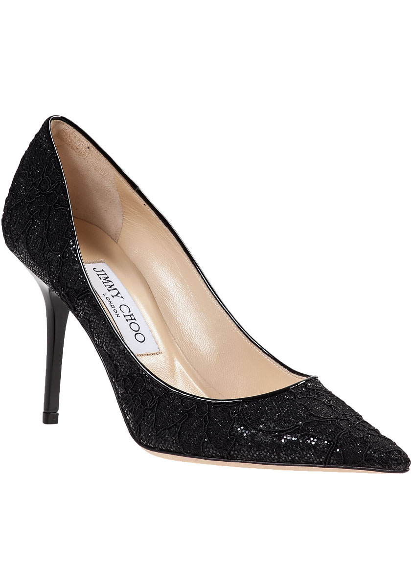 Agnes Pump Black Lace Fabric