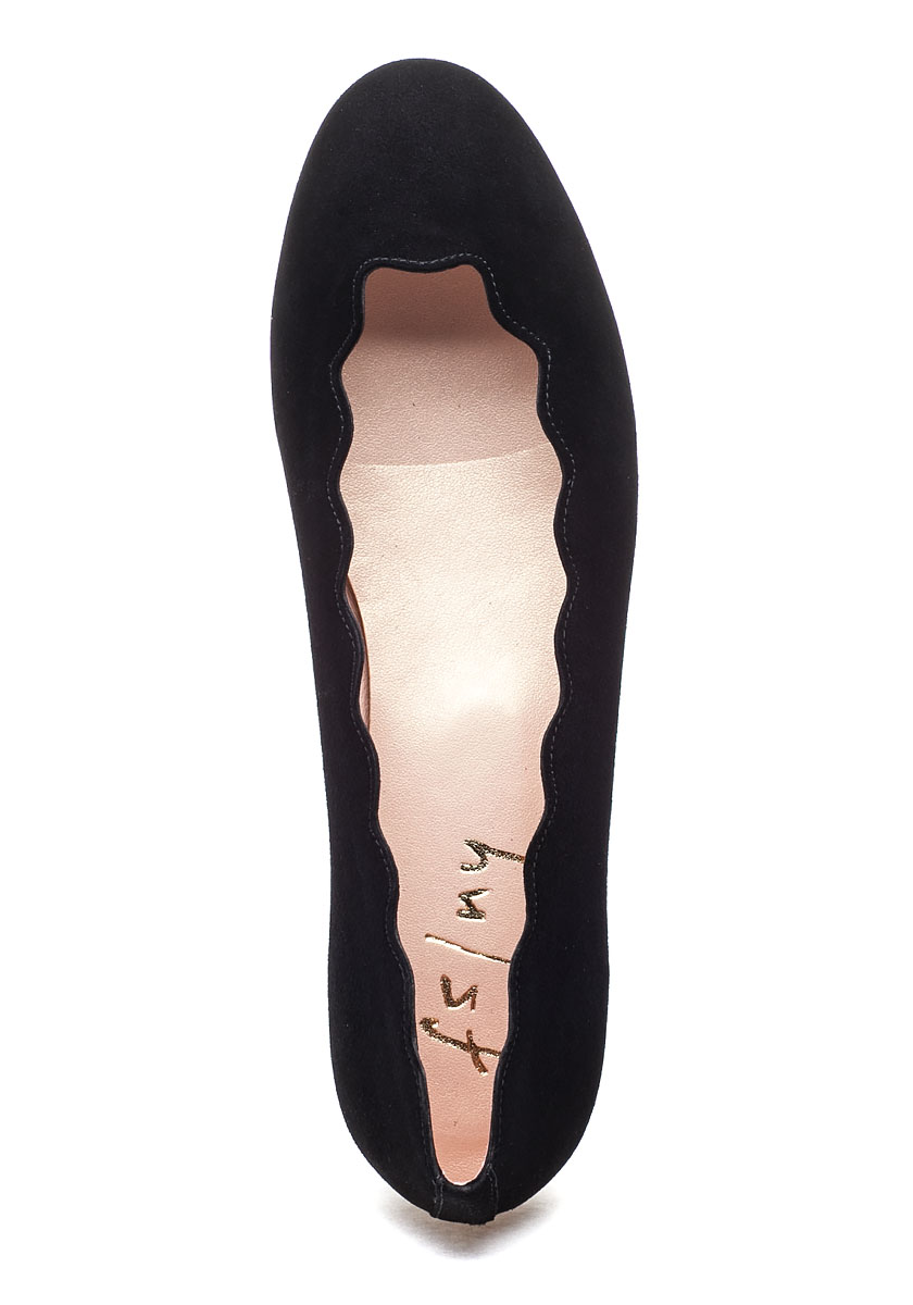 French Sole Jigsaw Flat Black Suede