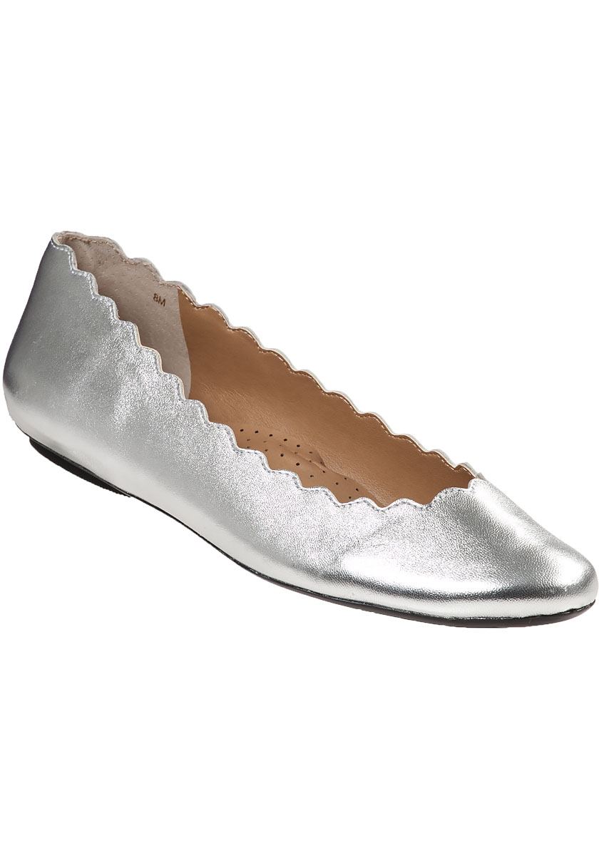 silver ballet flats