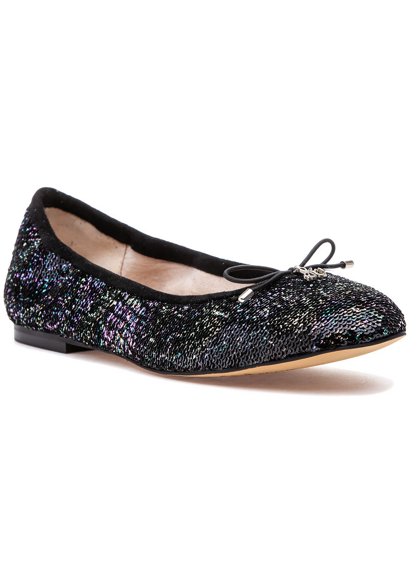 flat black sequin shoes