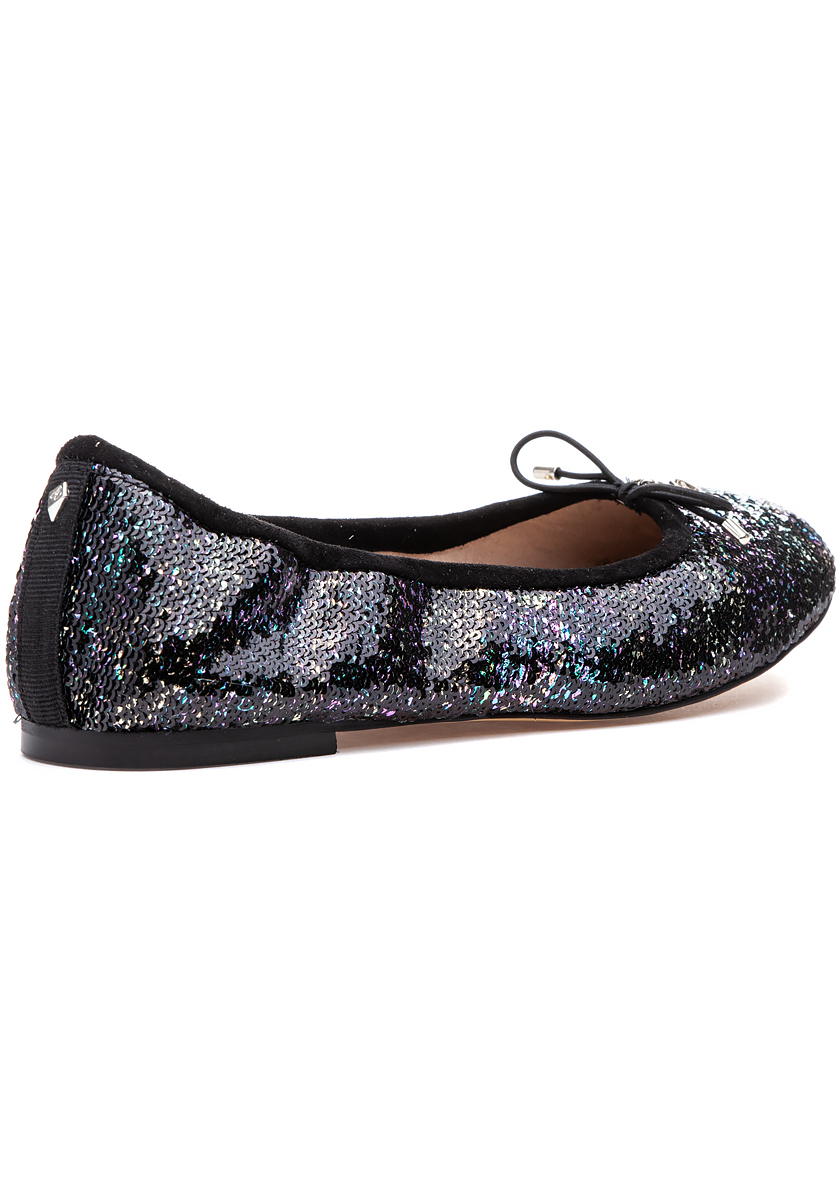 flat black sequin shoes