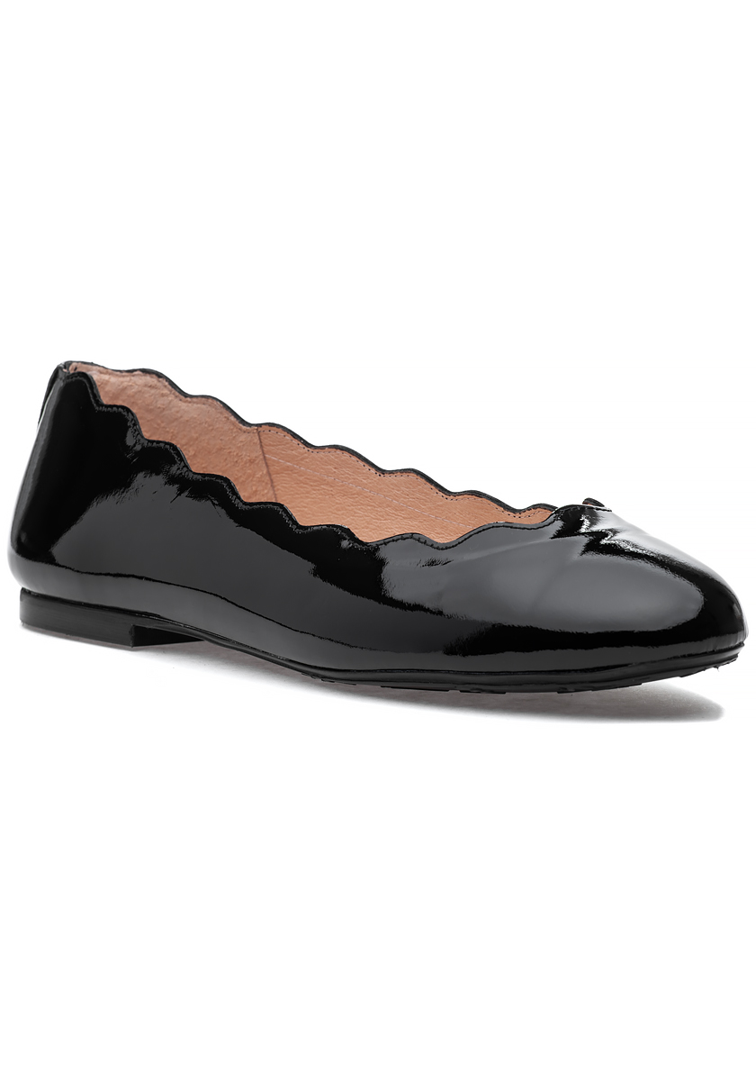 flat black patent leather shoes