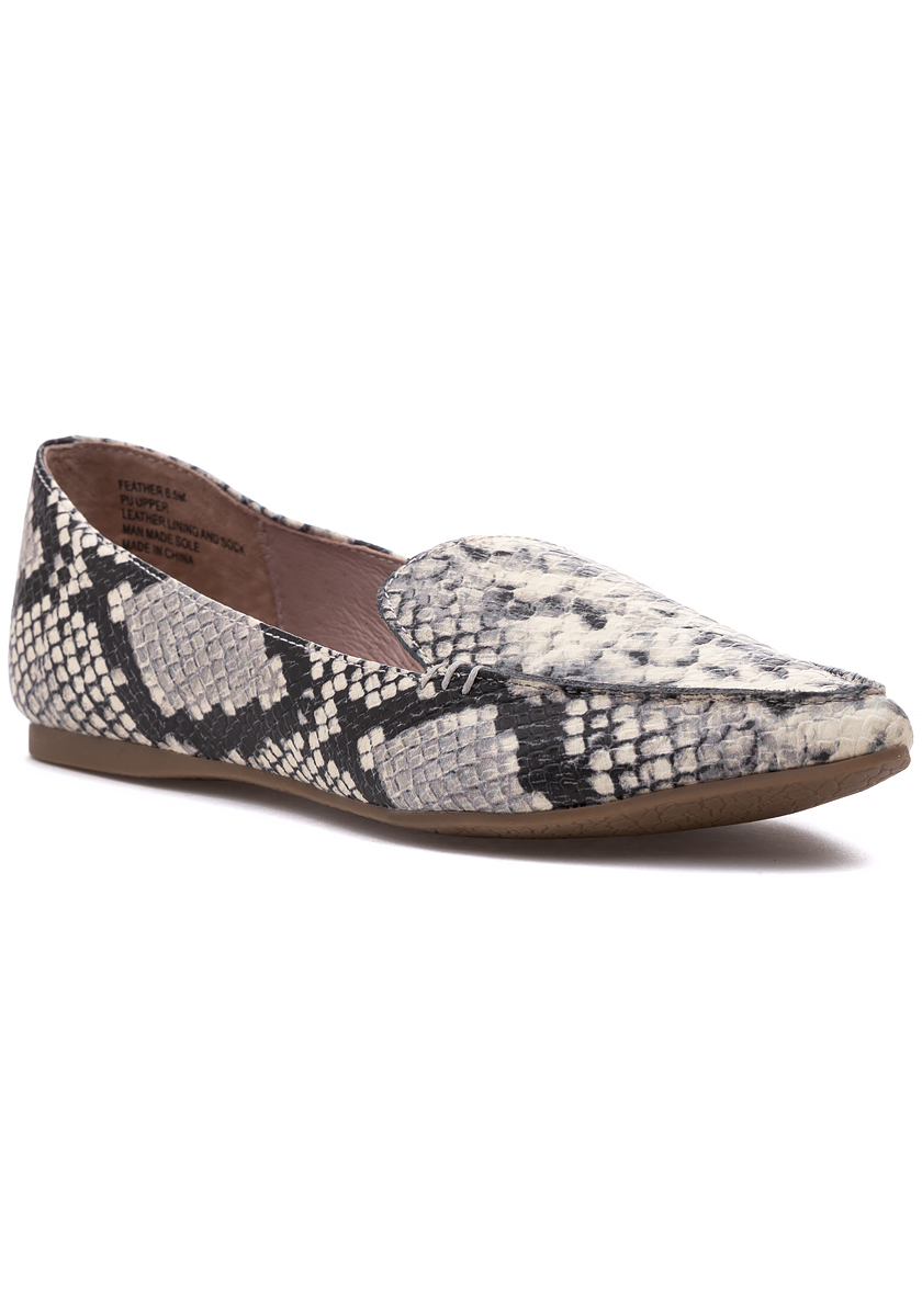 steve madden feather loafer snake