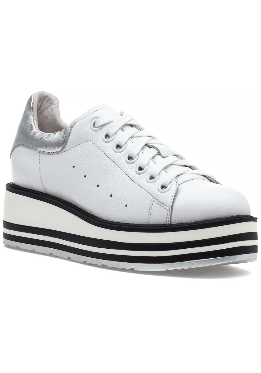 silver platform sneaker