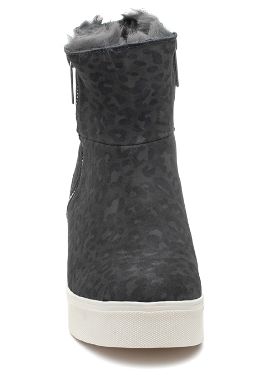 grey leopard boots