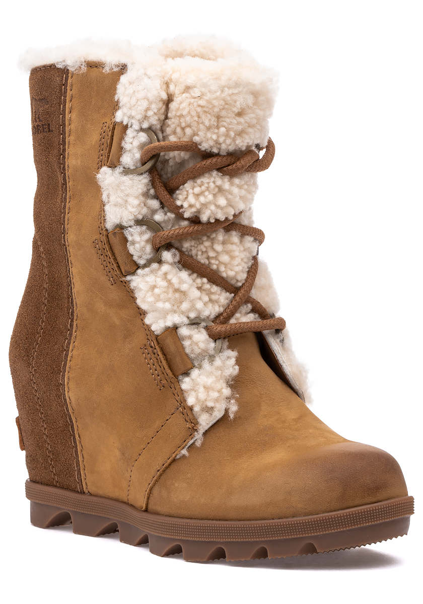 joan of arctic wedge ii genuine shearling bootie