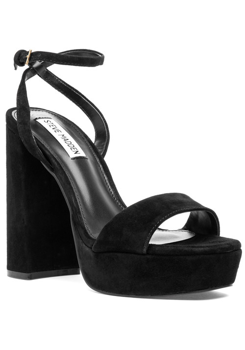 Steve Madden Lessa Sandal Black Suede