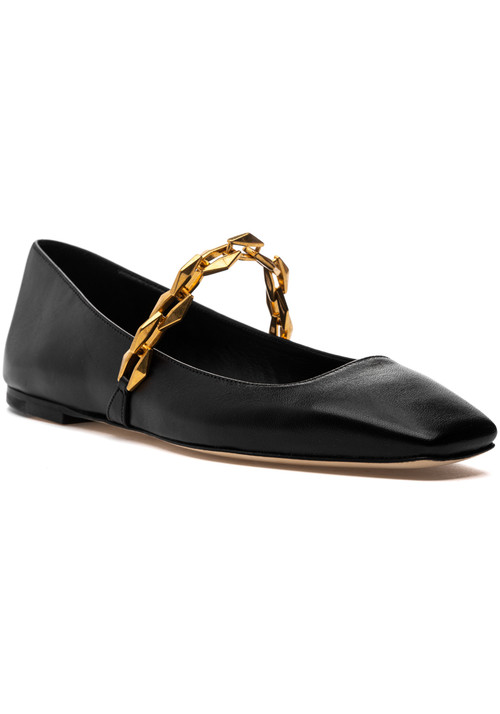 Jimmy Choo Diamond Tilda Flat Black Leather