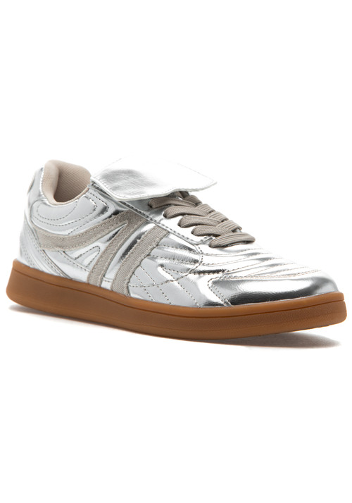 【Steve Madden】 GASP SILVER MULTI GASP Silver Multi Rhinestones Low-Top Lace-Up Sneaker