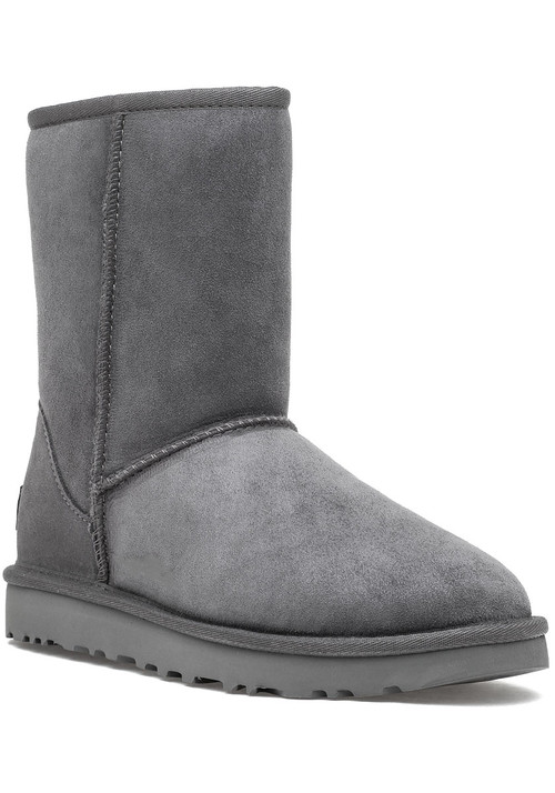 UGG Metal Gray Classic Short Suede Shearling Boot in Men\'s Extended Size 18 UGG CLASSIC MINI II GRAY GREY SHEARLING WATER RESISTANT BOOT  main image 3
