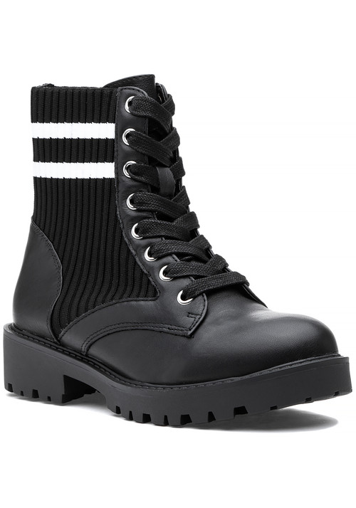 steve madden hills knit combat booties