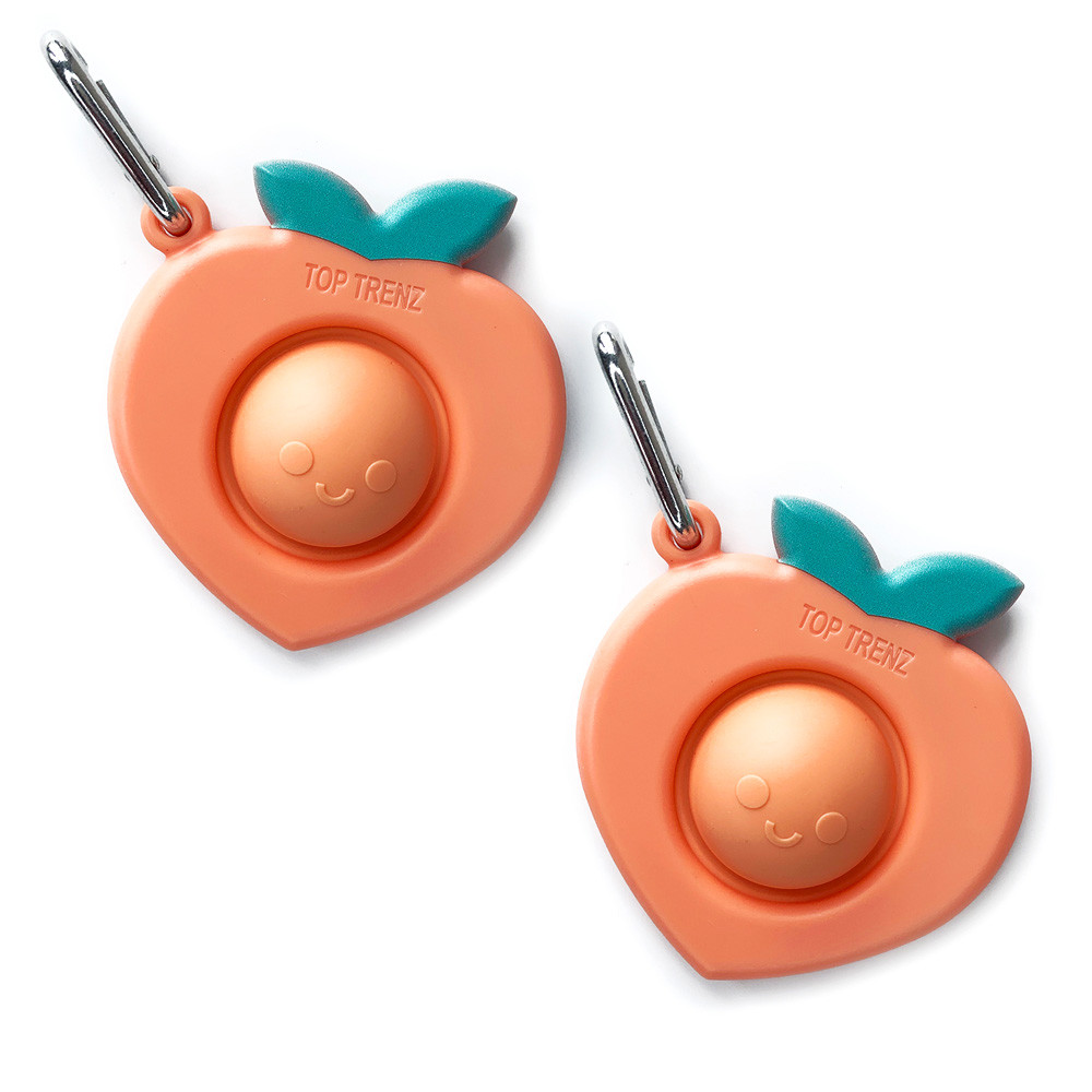 Peach Fidget Keychain | Silicone Stress Relief Toy