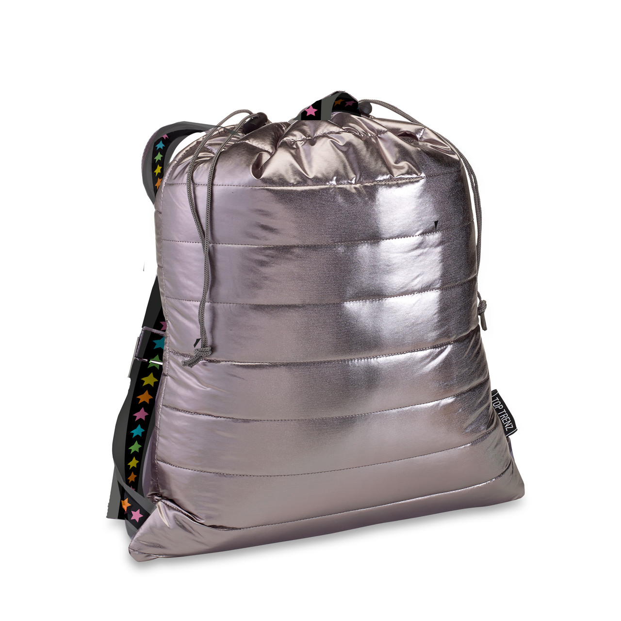 Top Selling Metallic Puffer Drawstring Bag For Kids And Tweens