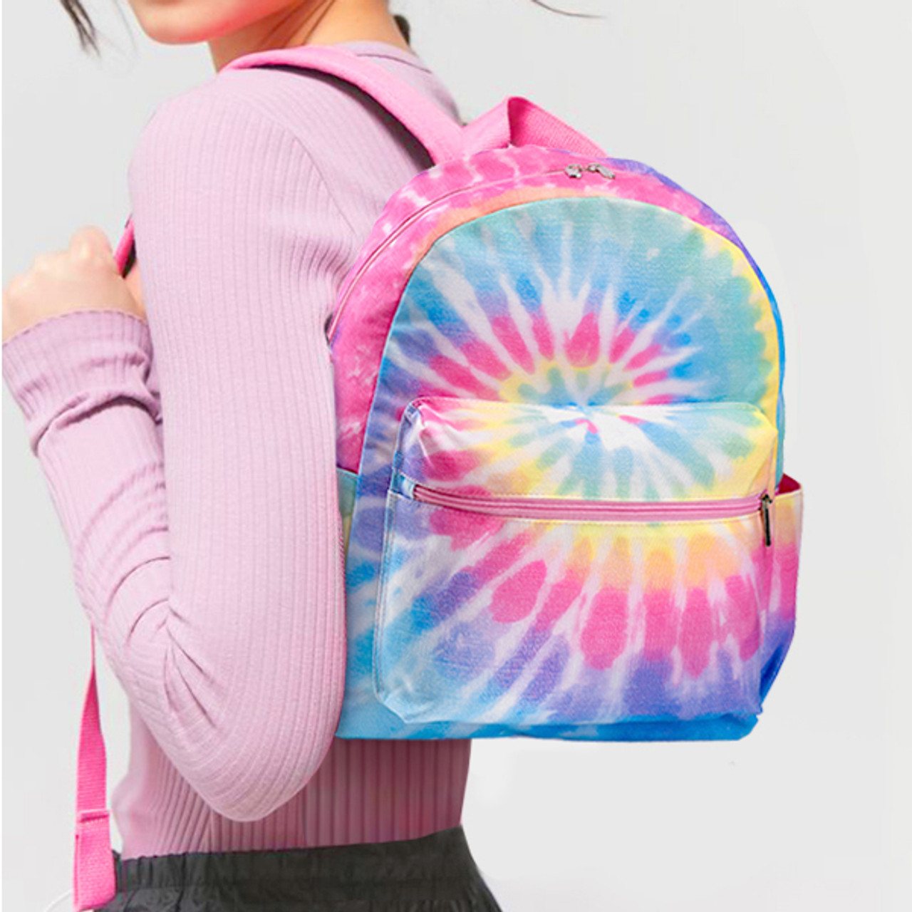 Top Trenz Canvas Material Mini Backpack Pastel Delight Tie-Dye