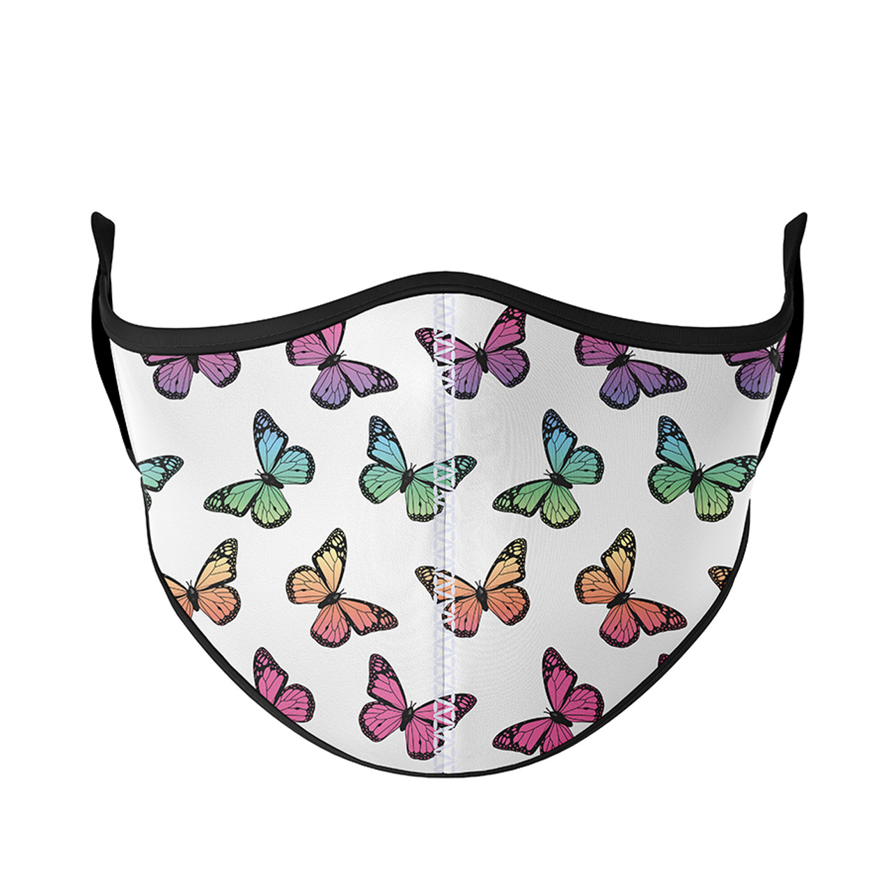 White Rainbow Butterfly V2 Face Mask