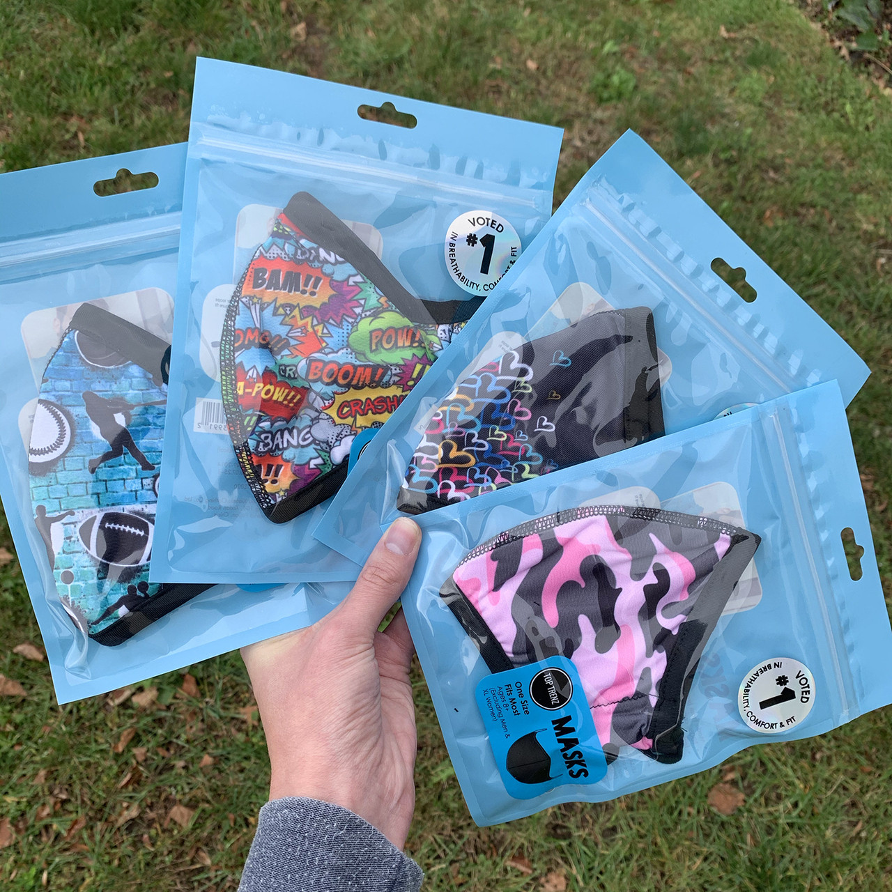 Trendy Blue Lightning Cloth Face Mask For Kids And Tweens