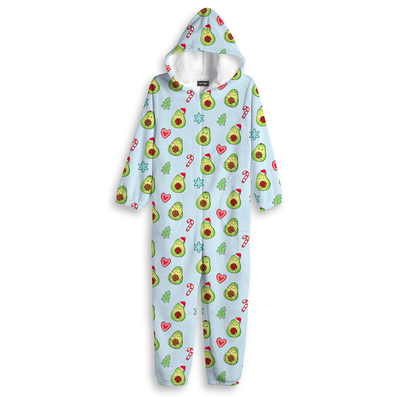 Fun Xmas Printed Fuzzy And Cozy Onesie Jumper