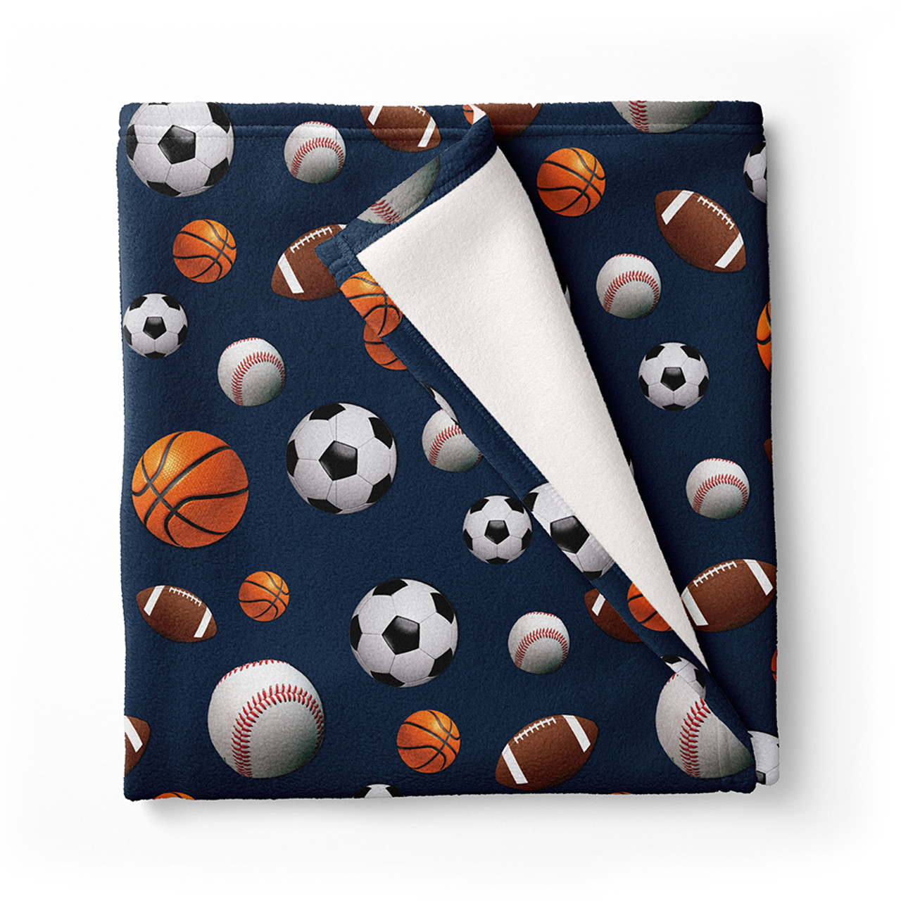 Top Trenz Navy colored Sports print soft blankets in packaging