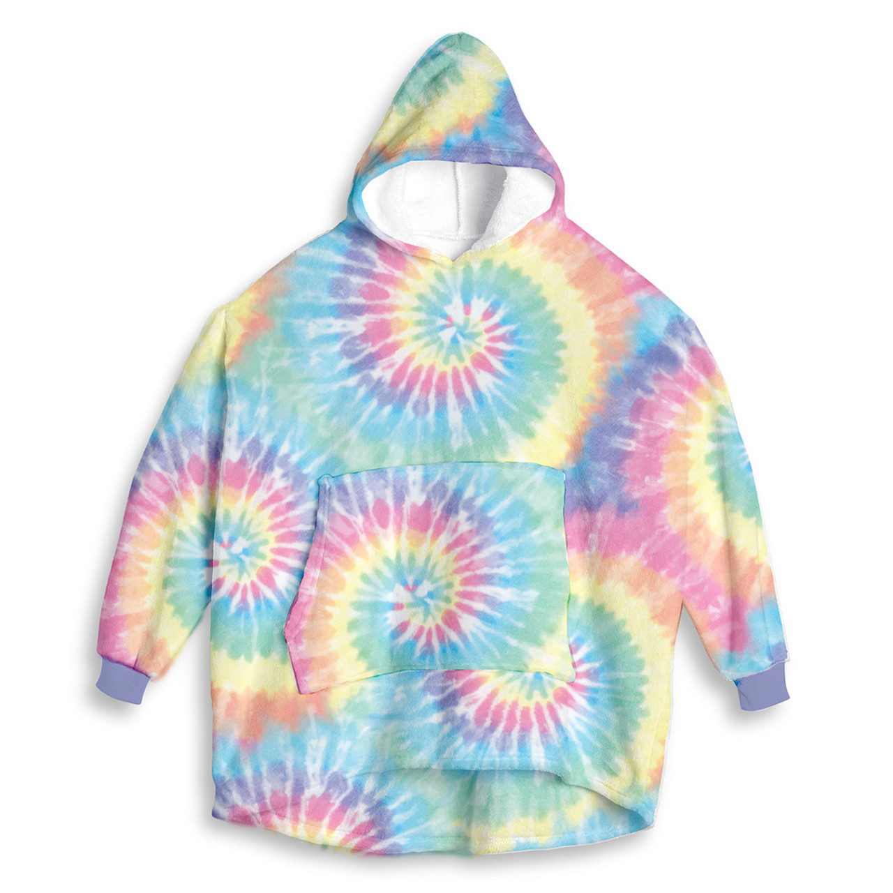 Adorable Tie Dye Printed Blanket Oversized Hoodie