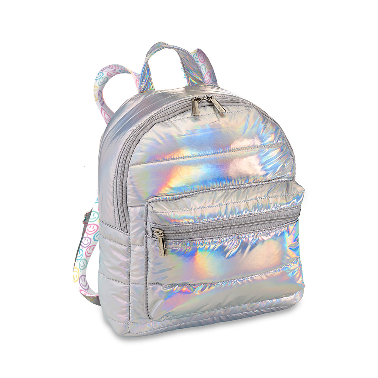Iridescent Puffer Mini Backpack with new straps