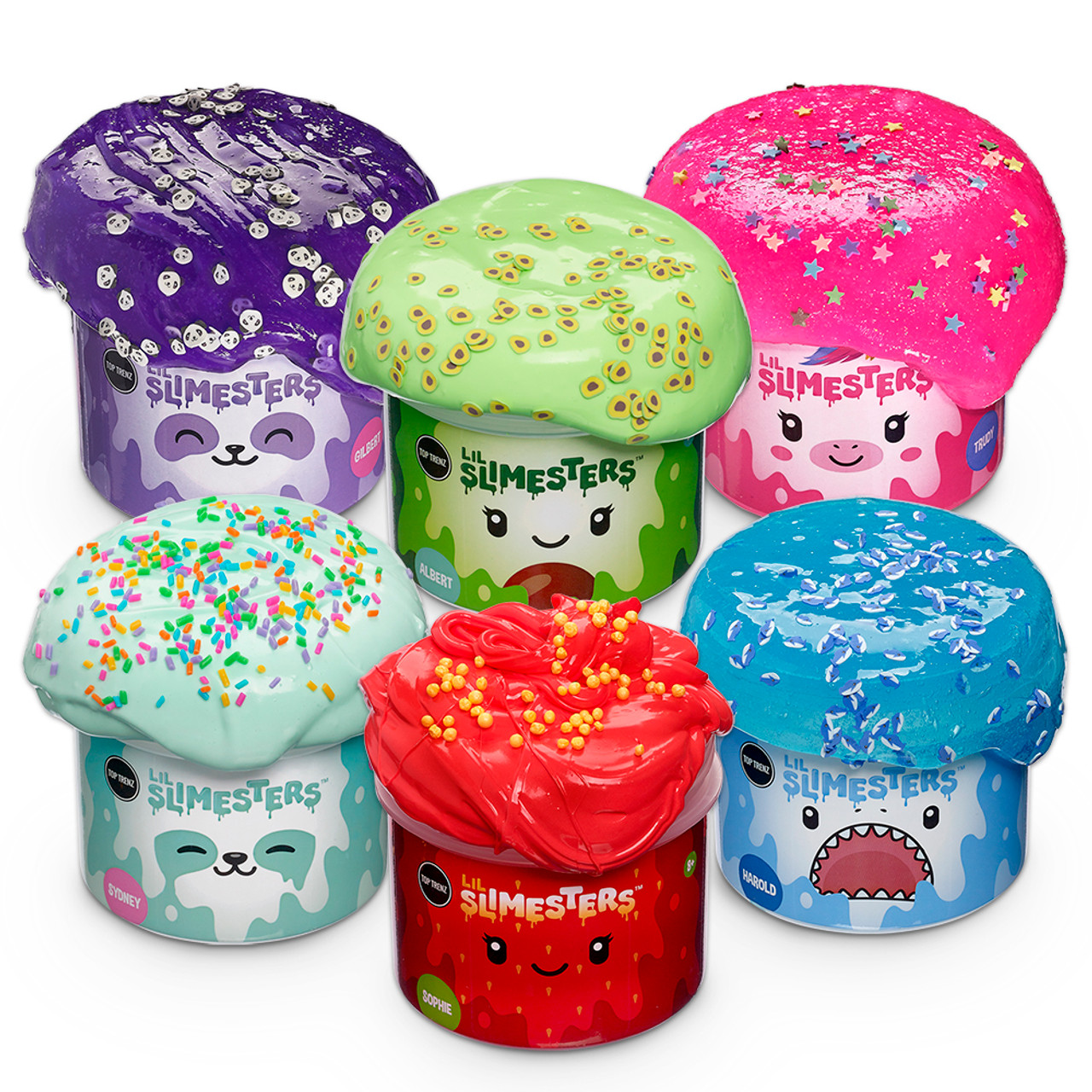 Lil' Slimester Trudy - Jelly Sparkle Slime with Star Fimo mix-ins