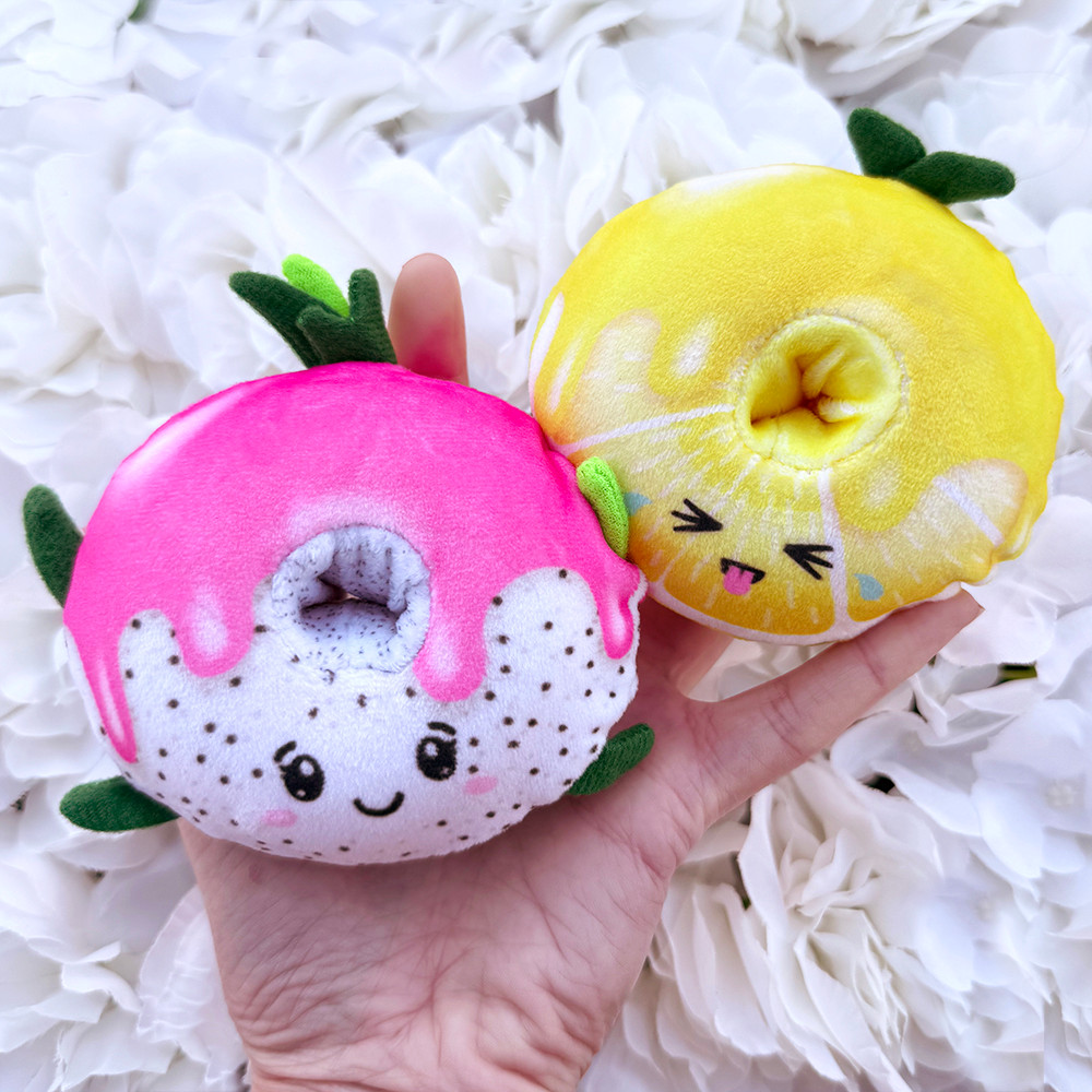 Fruit Plush Sugar Donut Squishy Stress Ball Fidget Toy