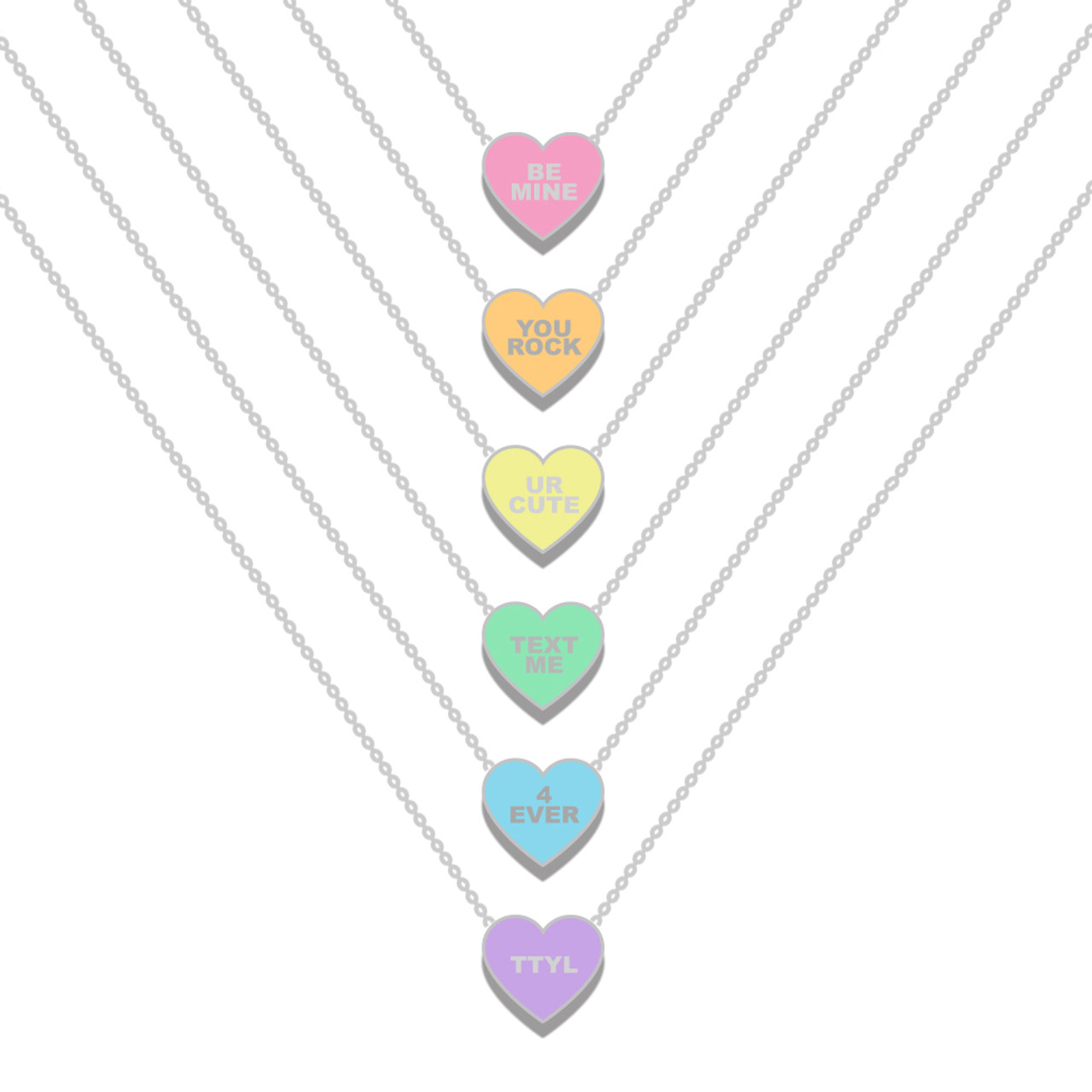 top trenz collection of heart shaped be mine conversation necklaces in packaging