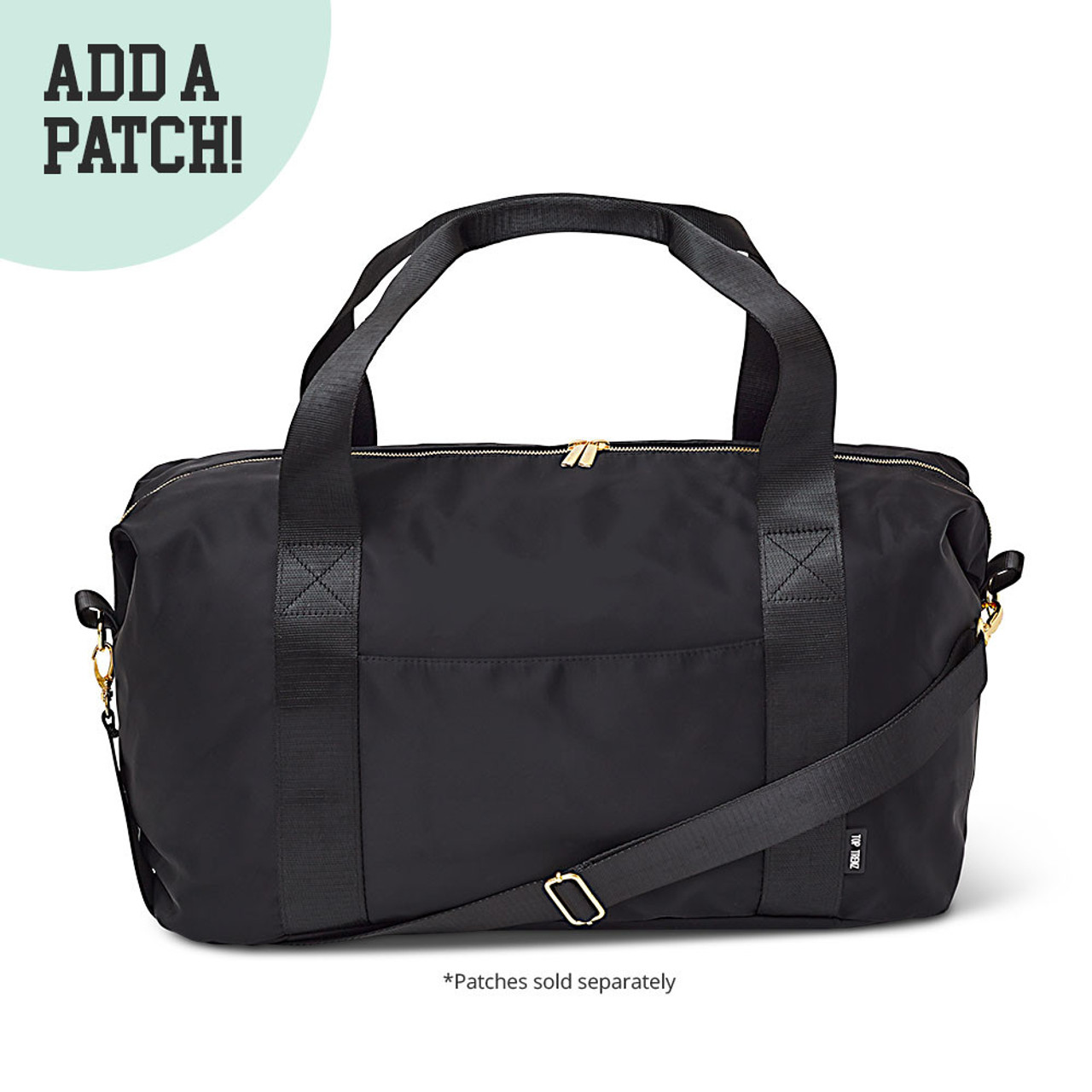 Top Trenz Oversized Duffle Bag in Black with custom Top Trenz Patches