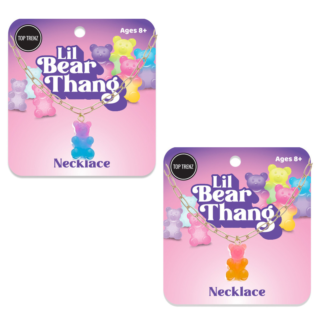 Top Trenz Lil Bear Thang Bear Paperclip Necklace Collection