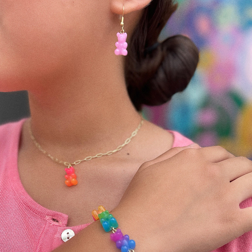 Bear Charm Necklace Accessories For Kids