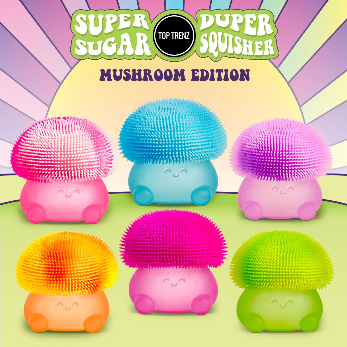 Top Trenz Super Duper Sugar Squishier Mushrooms in blue