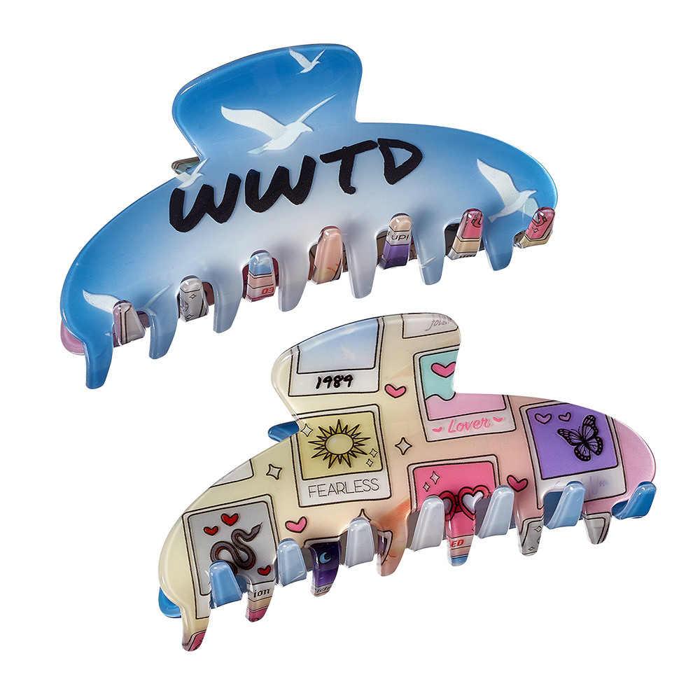 Two Sided Era Pop Print Claw Hair Accessory Clip