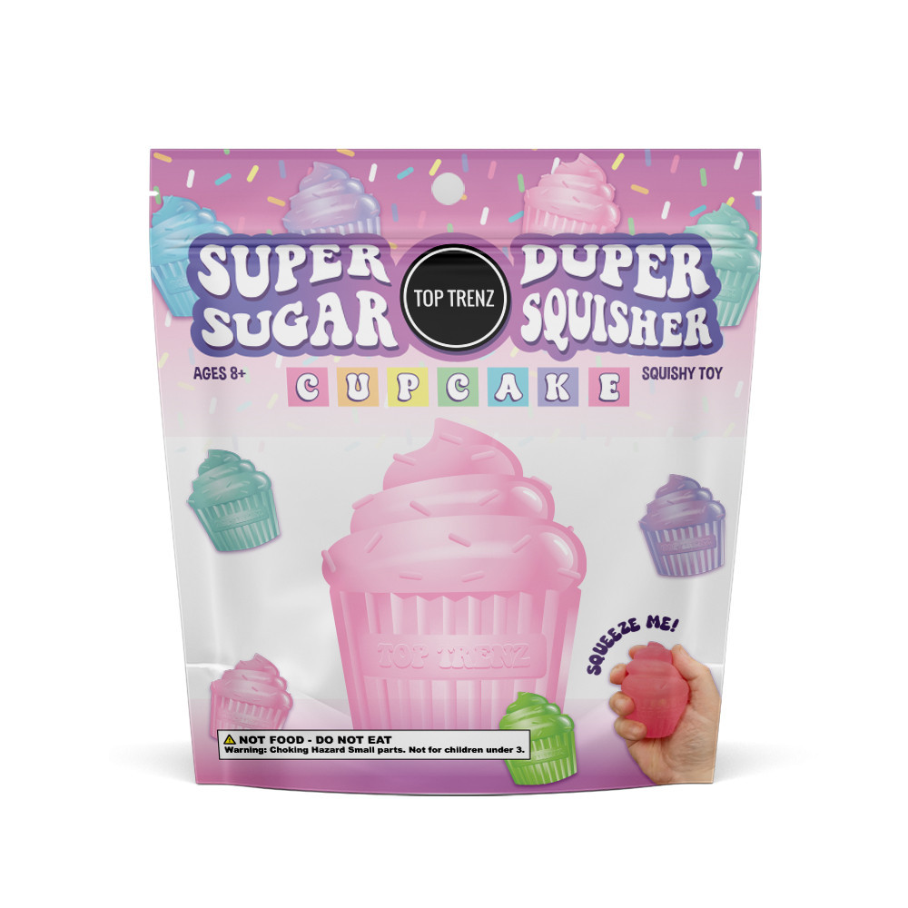 Super Duper Sugar Squisher - Pink Sprinkle Filled Cupcake