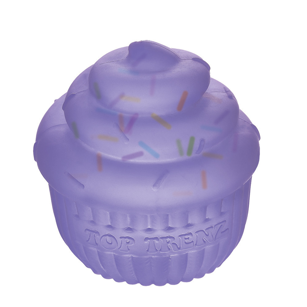 Multiple Sprinkle Cupcake Sugar Squisher Toys arranged together, highlighting their bright, eye-catching designs.