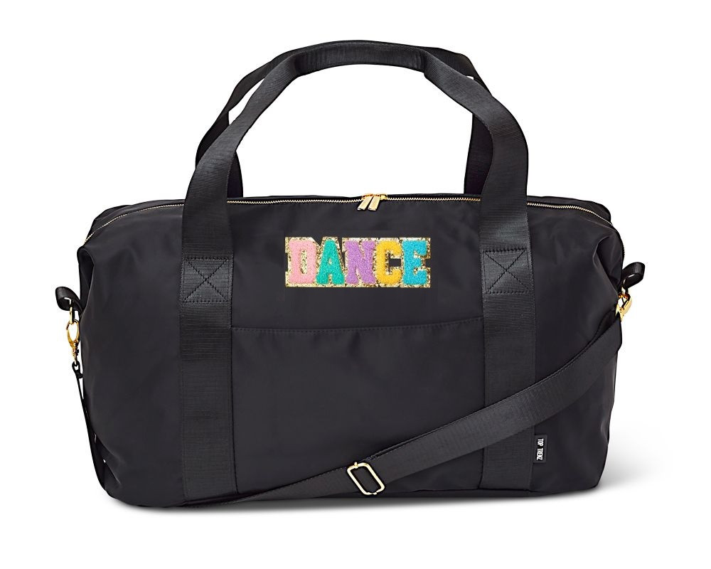 Black Dance Sticker Patch Nylon Duffel Bag
