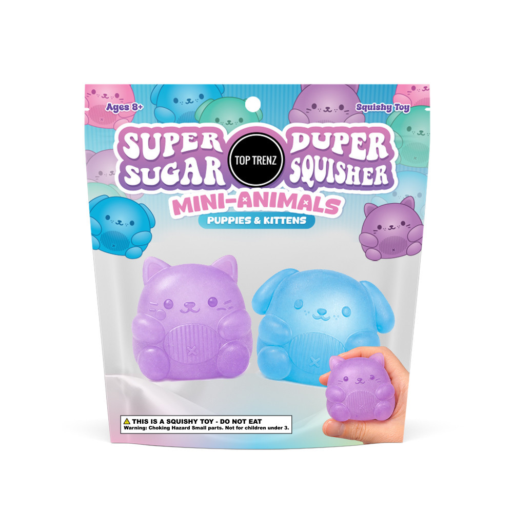 Super Duper Sugar Squisher Purple Mini Kitty & Blue Mini Puppy