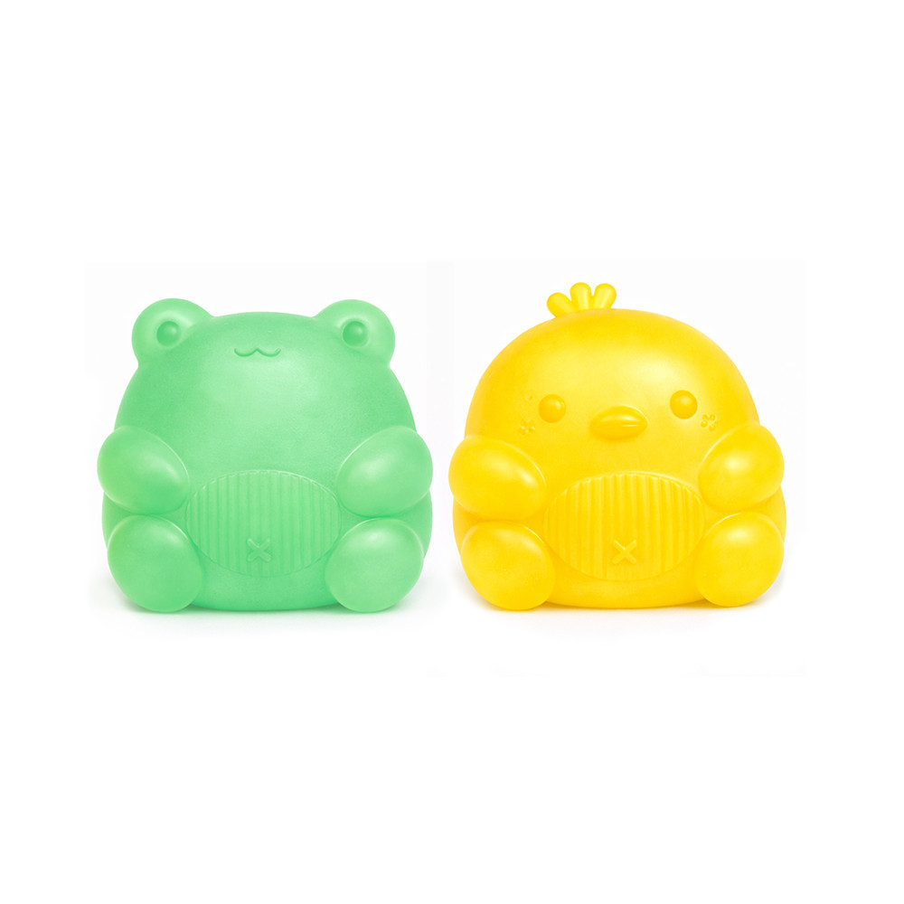 Super duper Sugar Squishy Mini green frog and Yellow Chick