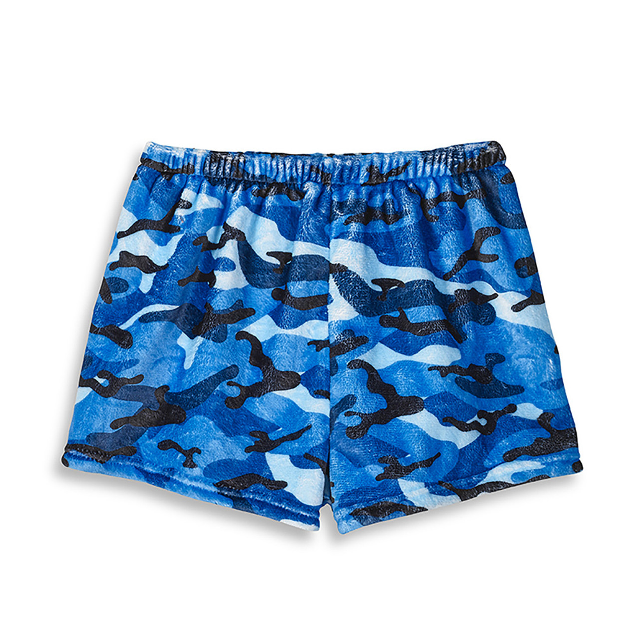 Blue Camo Fuzzy Lounge Shorts