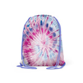 Top Trenz purple and pink tie dye canvas material drawstring bag